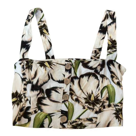 Crop top by Agua Bendita, in cotton with floral pattern. Estimated Size small - Picture 2 of 5